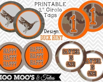 Printable DUCK HUNT Duck Dynasty In spired 2" Circle Tags by Moo Moo's