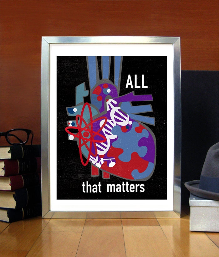 Science Art Poster - All That Matters - Original Illustration - 11x14 Print - Stellar Science Series