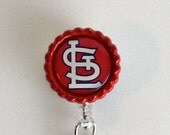Bottle Cap Retractable ID Badge Holder - Saint Louis Cardinals