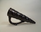 Dragon Horn Beer Mug Drinking Horn -  Style -- in Satin Black Glaze