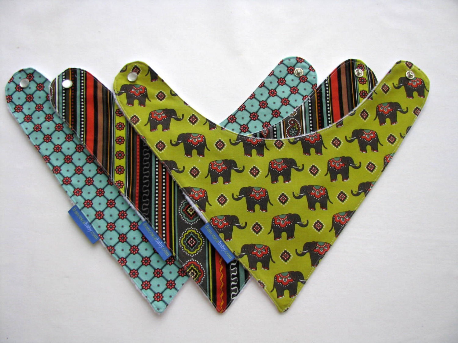 Baby Bibs- 3 Baby Bandana Bibs Gender Neutral India Designer Prints