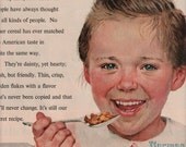 vintage norman rockwell little pink and white girls 1950 advertisement kellogg
