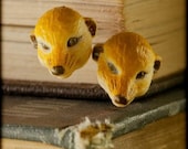 Earrings - Vintage Plastic Meerkat Heads - Posts - Limited Pairs