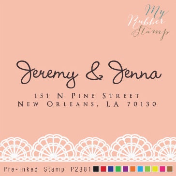 Address Stamp (Self Inking Stamp / Pre-inked Stamp) Mr. & Mrs. / Wedding Stamp / From the desk of / Business Stamp / Handmade by (P2381)
