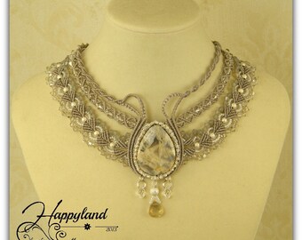 A modern fable , micro macrame necklace