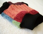 Repurposed Ribbed Rainbow Stripes Wool Soaker - Small