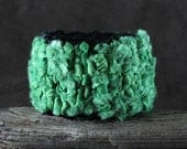 Bangle Green Silk & Chenille Locker Hooked: "Pelouse Verte"