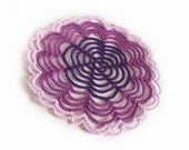 Tatted Lace Doily, Purple Spiral - Cathy