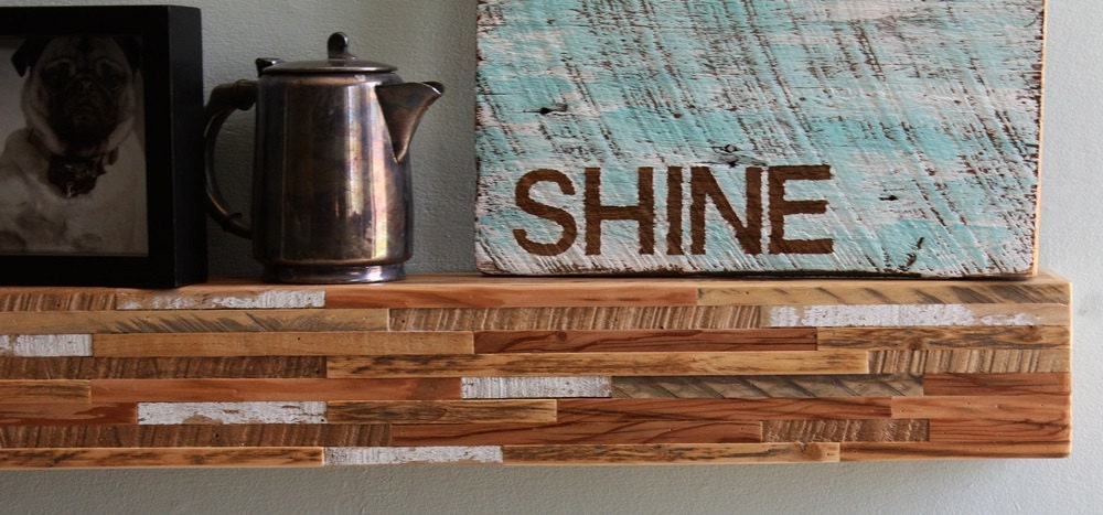 Barn Wood Wall Art Floating Mantel