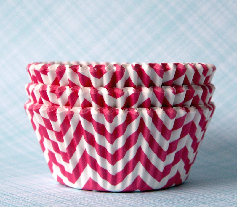 Pink Chevron Cupcake Liners / Cupcake Papers (50) Il_170x135