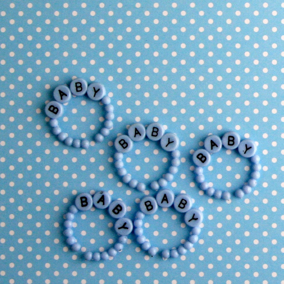 Blue Baby Bracelet Cupcake Toppers (12) Il_570xn