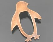penguin brooch - penguin jewellery - animal brooch - copper brooch - animal jewellery