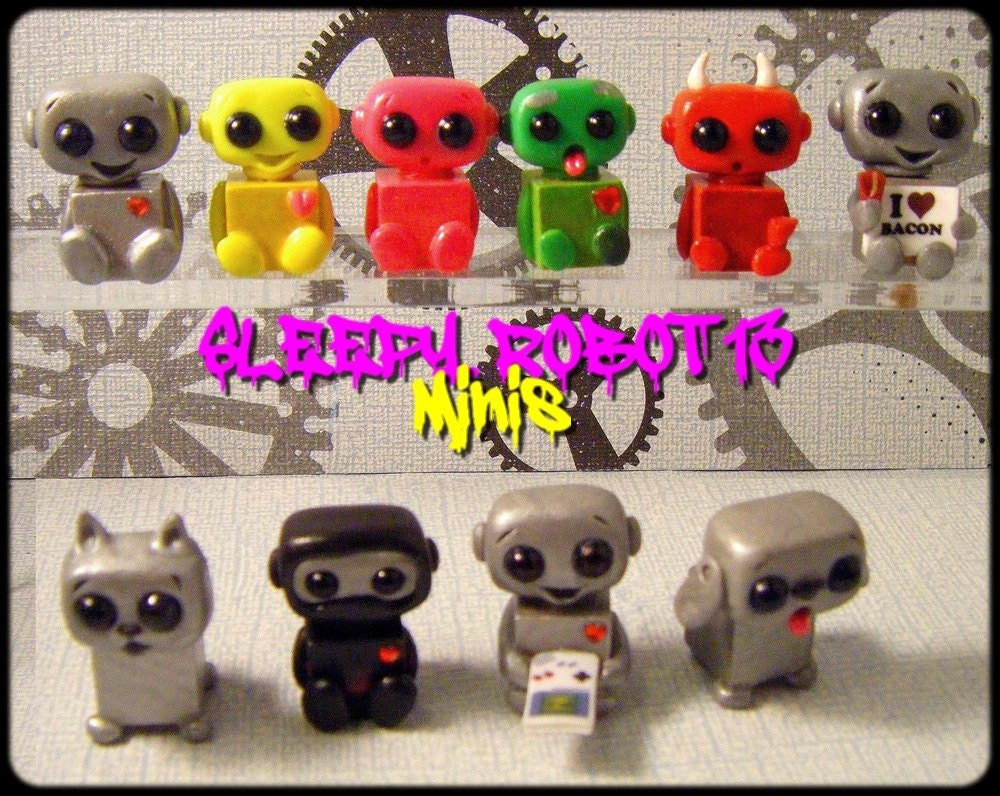 Sleepy Robot 13 Mini Robots