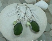 Elegant sea glass earrings, eco friendly earrings, beach wedding, seaglass, sea glass jewelry