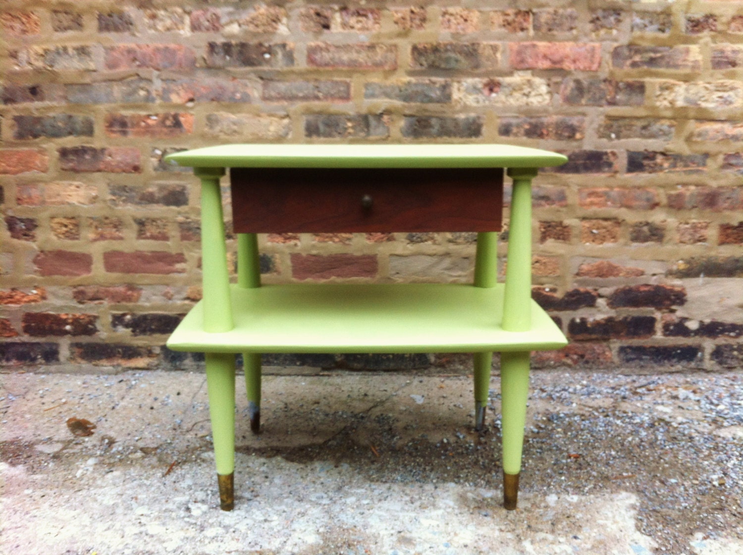 Vintage End Table In Celery