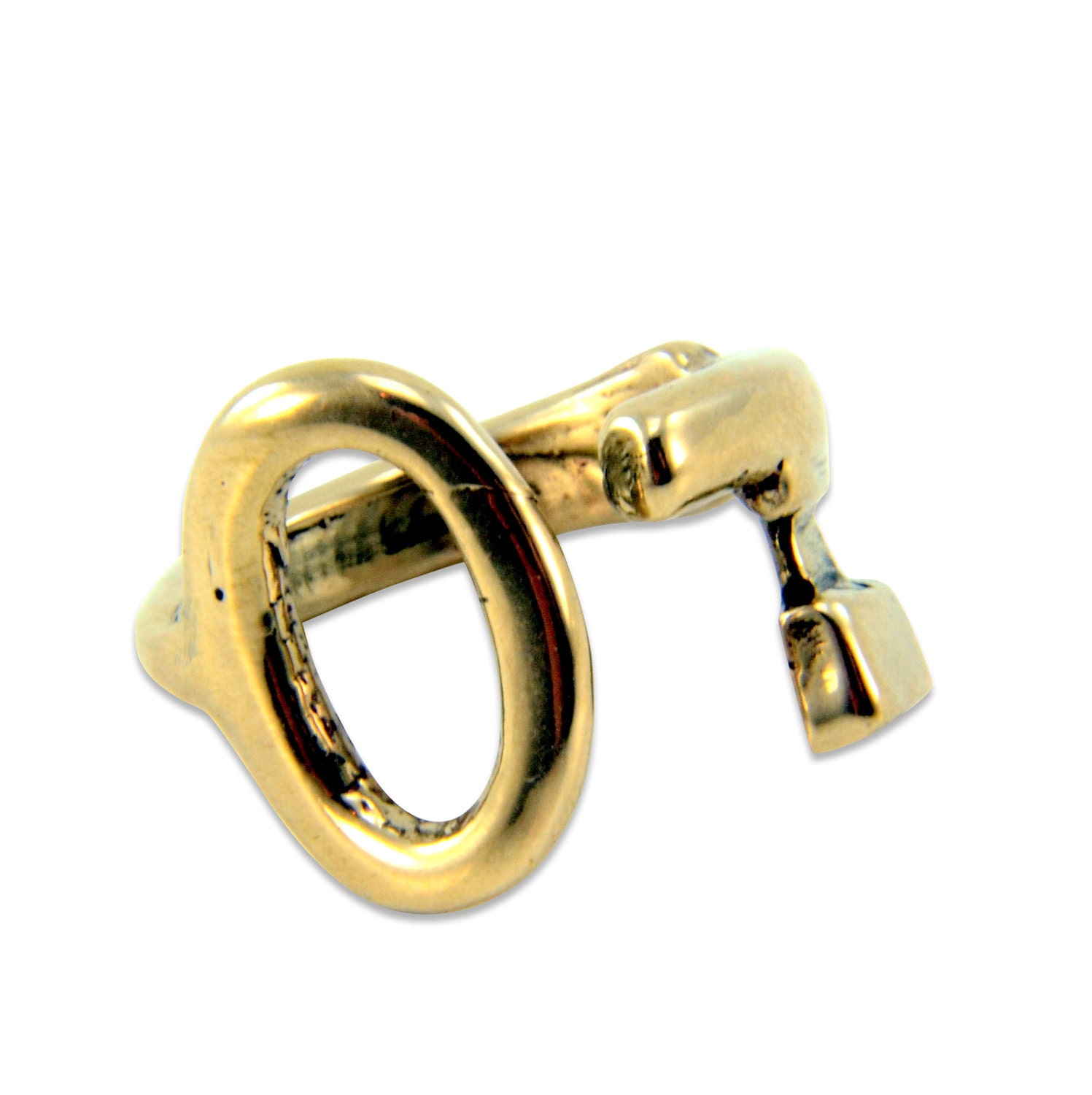 Bronze Skeleton Key Bypass Adjustable Ring - Gwen Delicious Jewelry Design