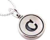 Typewriter Key  Necklace Typewriter Key Pendant in Solid Sterling Silver - Other Letters Available