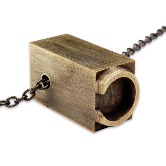 Letter C  Letterpress Necklace - Brass Initial Personalized - Other Letters Available
