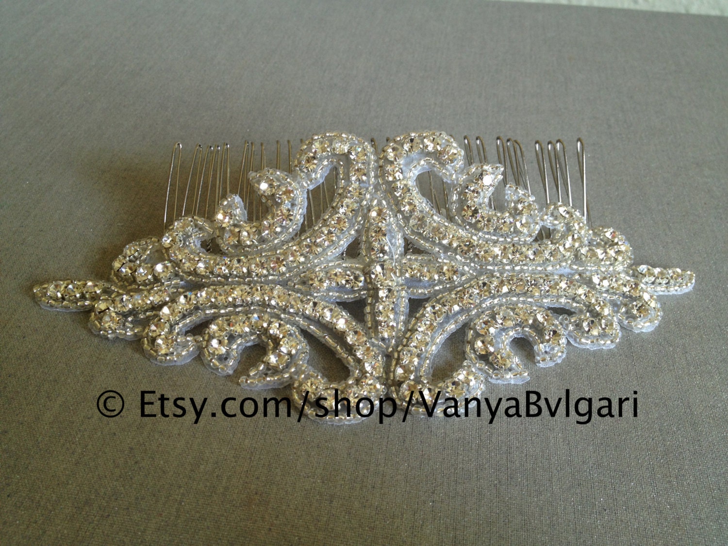 Bridal Hair Comb - Wedding Hair Accessories, Wedding comb with crystals, Crystal hair-comb, Silver hair comb, Special occasion hair piece
