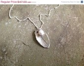 ON SALE Fine Silver Leaf Pearl Necklace