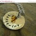 ON SALE Hand Stamped Jewelry. Personalized Necklace. Hand Stamped Mommy Jewelry. Silver Pendant with Birthstone