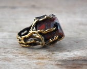 Sample sale - Reef ring in brass and Jasper - One of a kind