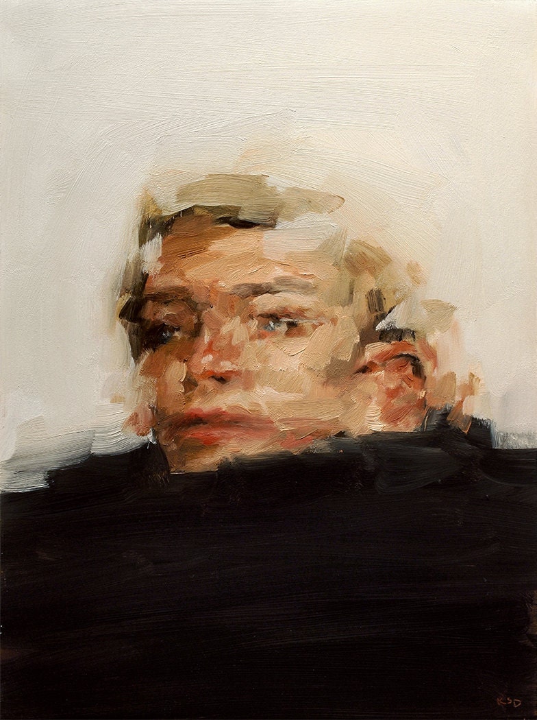 The Dreamer II, extra large fine art poster print of original oil painting portrait