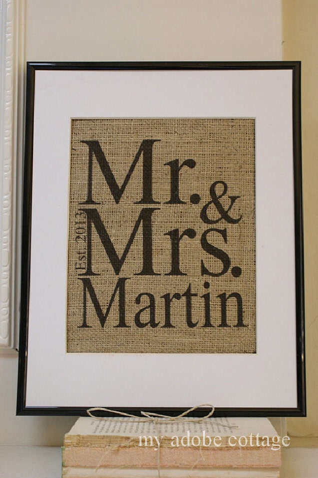 Wedding Burlap Art
