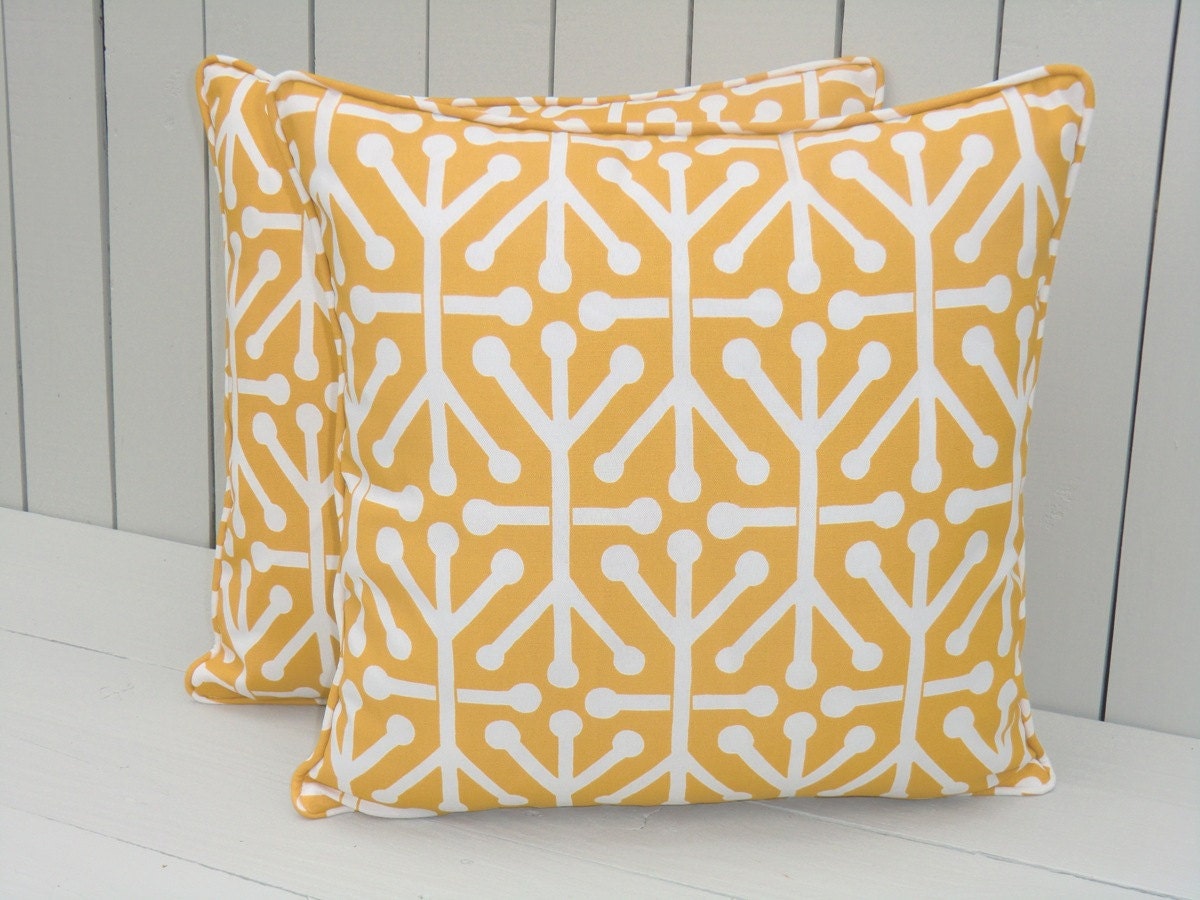 Yellow outdoor pillow cover, trellis outdoor pillow 18x18, corn yellow outdoor cushion, yellow trellis pillow , outdoor chair pillow cover