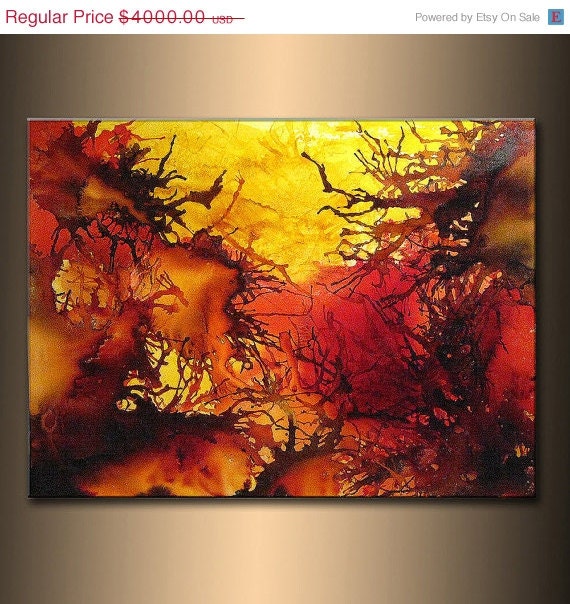Original Abstract painting--Contemporary Modern Fine Art--Large Colorful Canvas Art, by Henry Parsinia 48x36