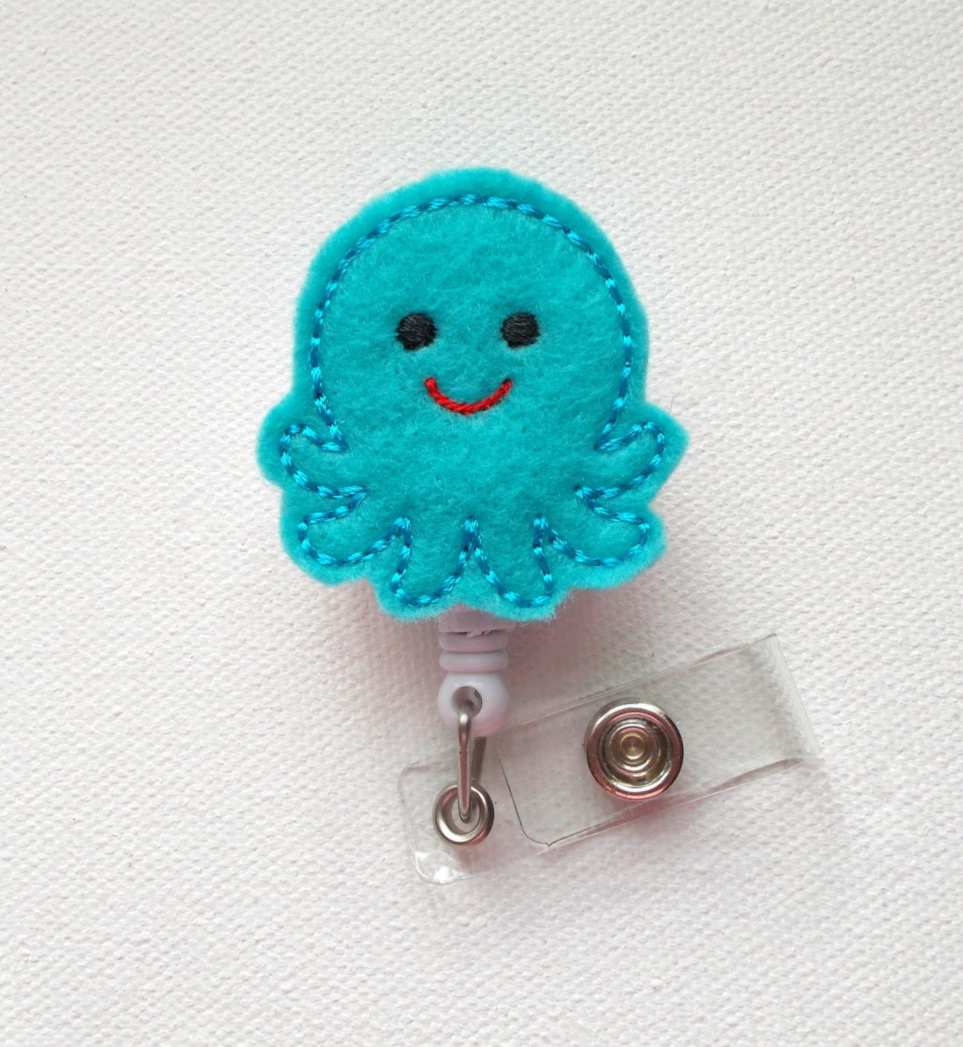 Octopus - Cute Badge Holder - Nurses Badge Holder - Felt Badge Holder - Nursing Badge Holder - Cute Badge Reel - Pediatric ID Badge Reel