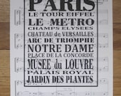 NEW french market paris subway art on vintage sheet music