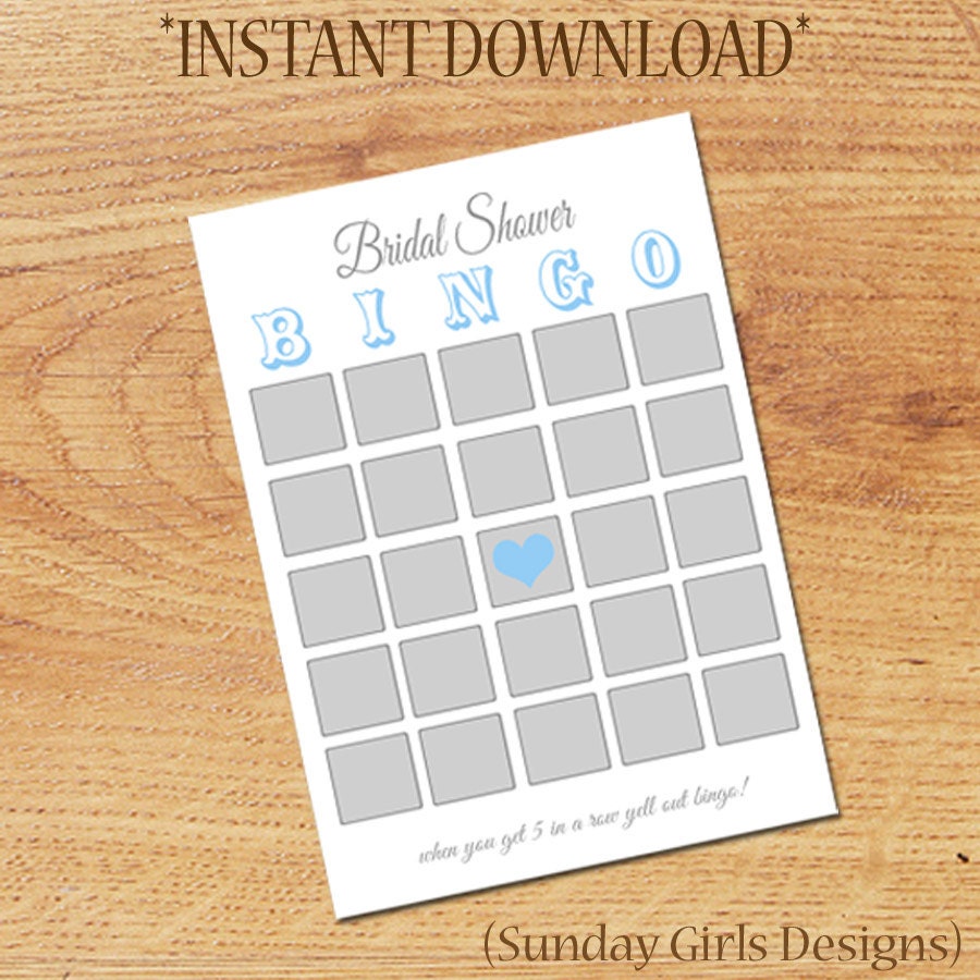 INSTANT DOWNLOAD - Bridal Bingo Shower Game