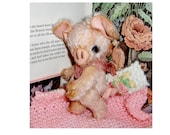 Teddy Piggy 7inch Precious, piggy in a blanket, mohair, glass eyes, jointed,