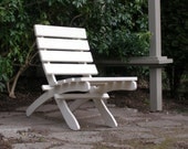 Wooden Folding Chair for Garden, Patio, Home - color: Porch White