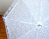 Victorian White Garden Parasol DIY Base (1 umbrella) Rachel lace overlay garden parasol for young girl teaparty or Garden Wedding