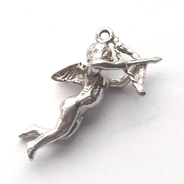 Large Cupid Sterling Silver Charm 70s