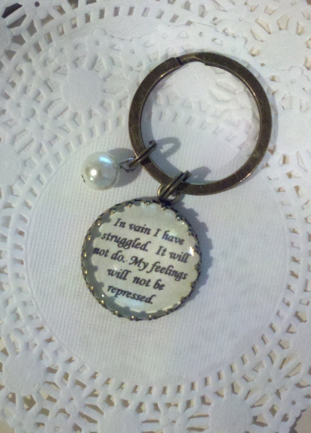 Mr. Darcy Proposal, Key Chain, Choose Your Quote,  Book Quote Jewelry, Personalized Key Chain