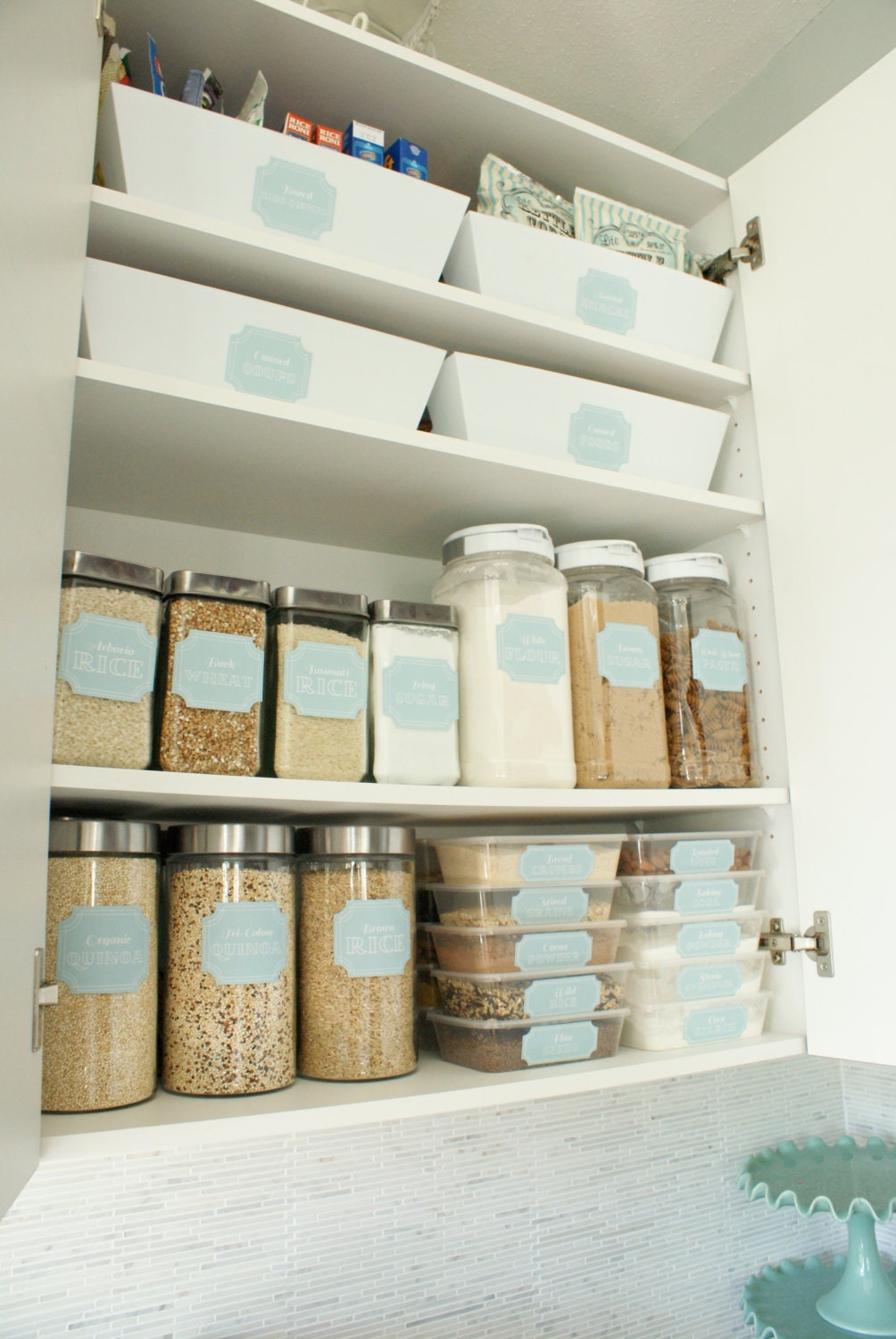 48 Printable Pantry Labels: Vintage Blue Collection