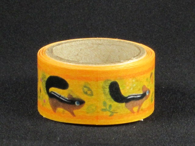 Asamidori Die Cut Japanese Washi Masking Tape /Chipmunk for scrapbooking, packaging, invitation, card, tag making