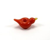 Orange bird Troll bead, handmade lampwork glass Trollbead, Europenan charm big hole bead - Orange Crush BHB