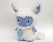 White Frost Monster, Designer Plush Toy by Stuffed Silly, Cute and Unique Collectible Doll