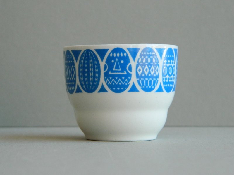 Arabia Finland Porcelain Egg Cup Blue and White