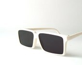 vintage square white sunglasses spy look behind you sun glasses eyewear fashion modern accessories accessory