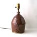 vintage stoneware lamp earthenware brown abstract lighting light retro modern pottery decorative home decor small short