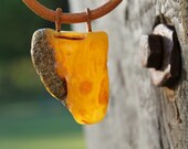 Huge Amber Pendant Leather Mens Necklace Mens Jewelry Rough Stone Raw Baltic Amber Butterscotch Green Birthday Day Gift for him Dad Boy Dude