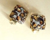 Fashionable Animal Patterned Clip Earrings.