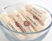 Lavender Vanilla Lip Balm . Cocoa Butter Beeswax Lip Balm Tube by WickedSoaps