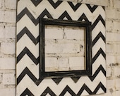 Mod Chevron Distressed Wood Picture Frame ANY Three Colors 10x10 Opening