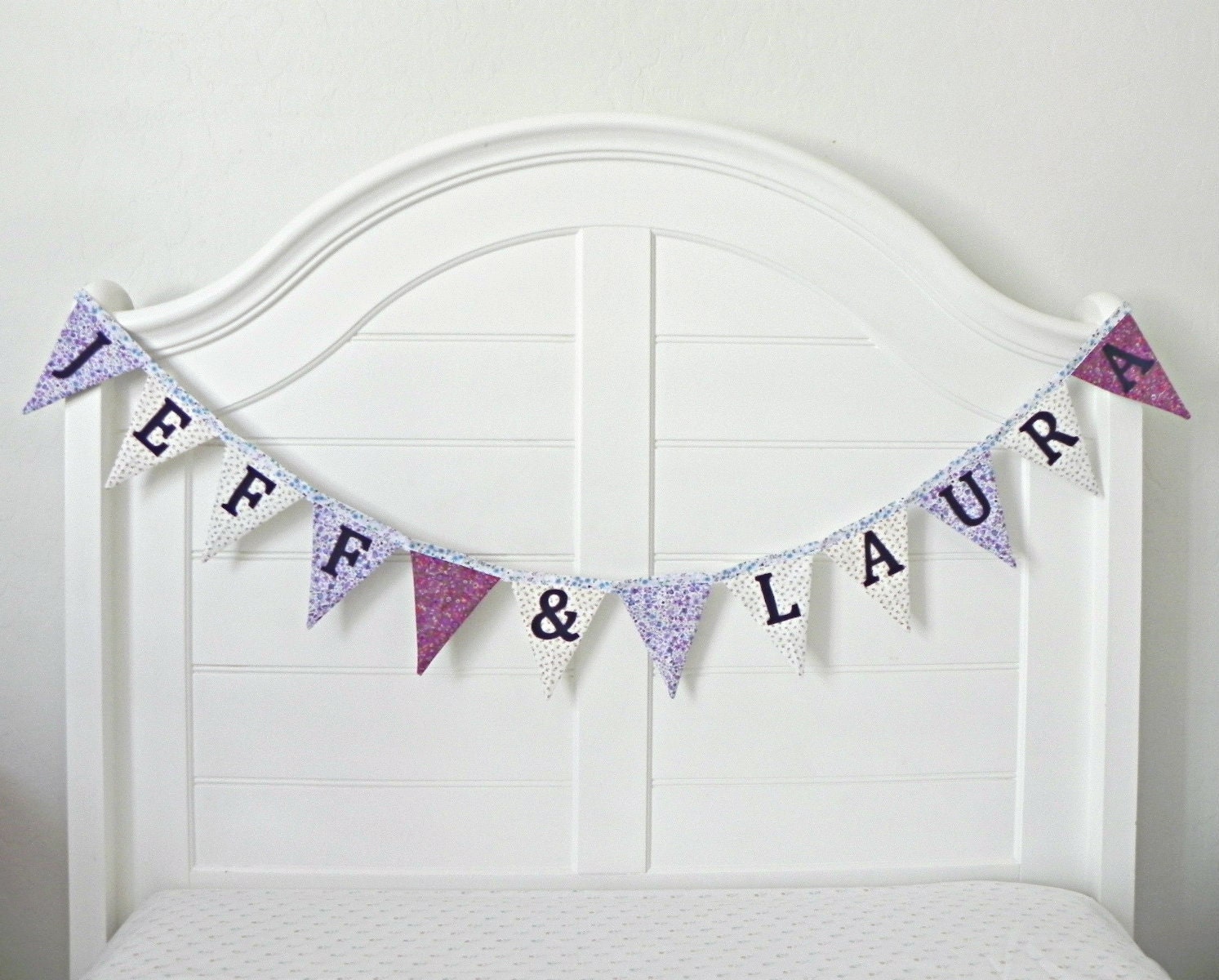 Reserved for Diane Custom Wedding Names Fabric Bunting Banner, Garland, Pennant Decoration / Up to 12 Letters / Handmade By A Fête Beckons Il_170x135
